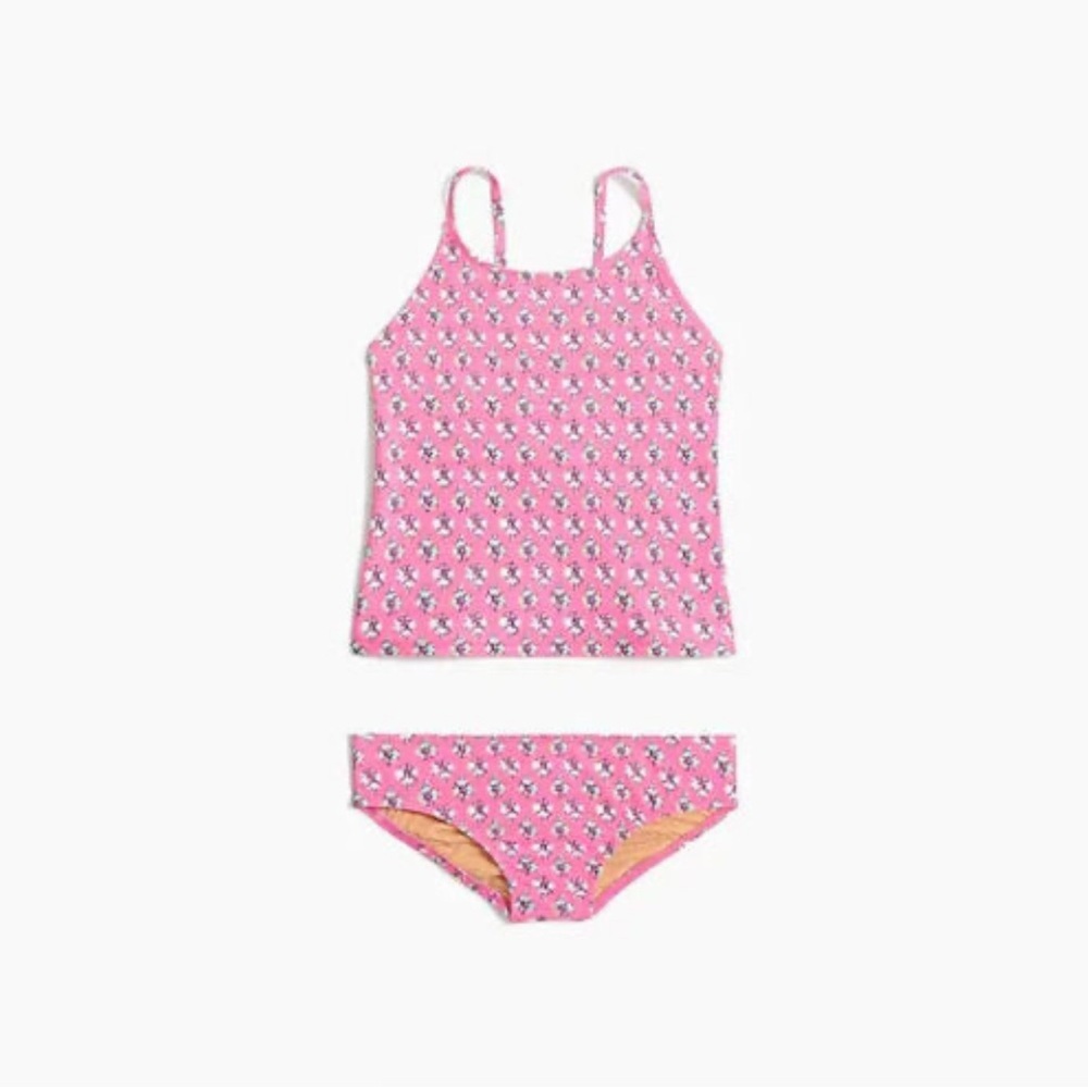 Crewcuts by J.Crew Girl's Pink Floral Pattern Tankini Set, Size 3 *Gently used*